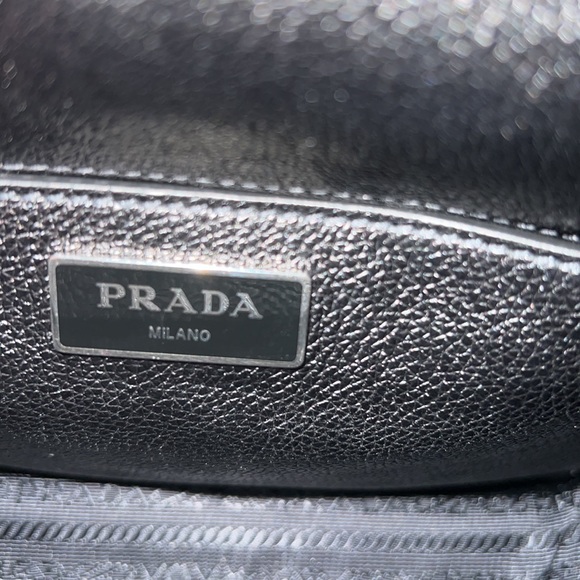 Prada Glace Calf Pattina Leather Crossbody-Color:Nero-Authentic-EUC - Picture 9 of 14